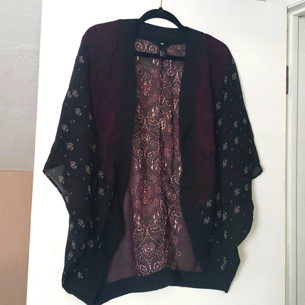H&M Flowy Open Sheer Kimono Cardigan